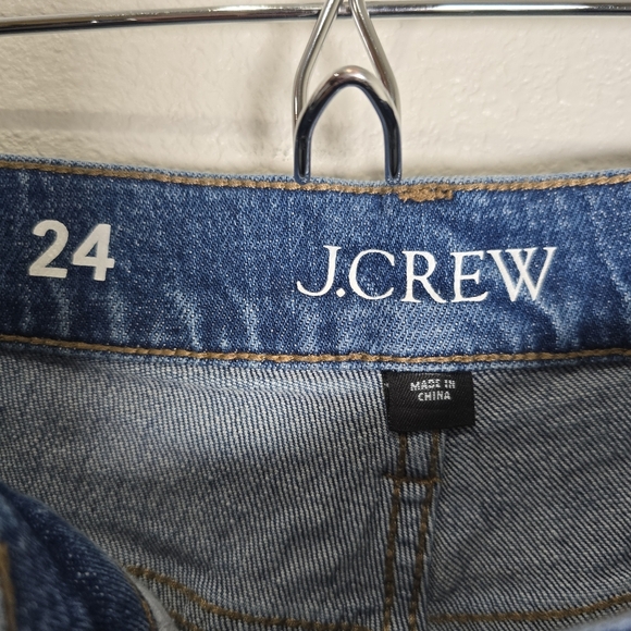 J. Crew 90s classic straight Leg Jean with rhinestones Size 24 Mid Rise - Picture 7 of 9